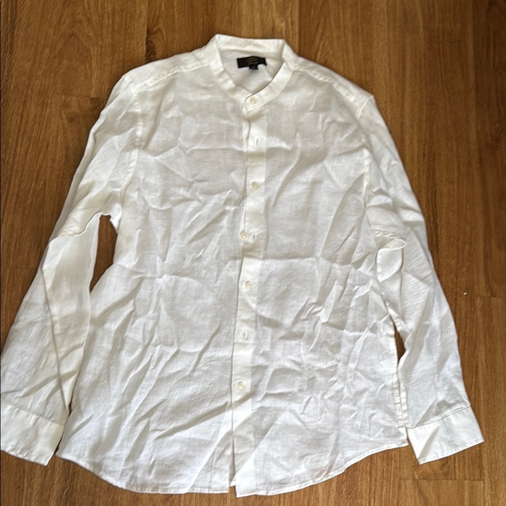 Club Room White Casual Button Down Shirt Crisp Cotton